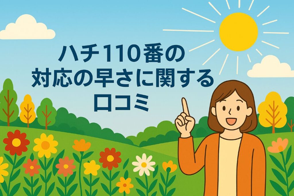 ハチ110番の対応の早さの口コミ