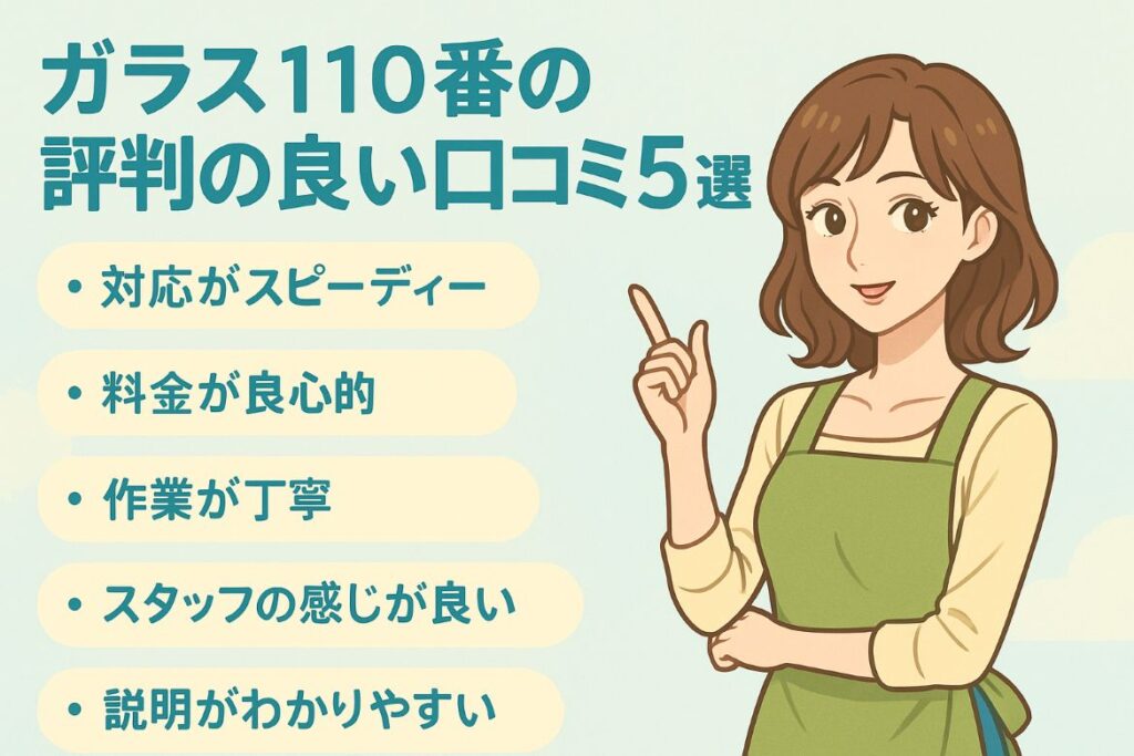 ガラス110番の良い口コミは次の5つ