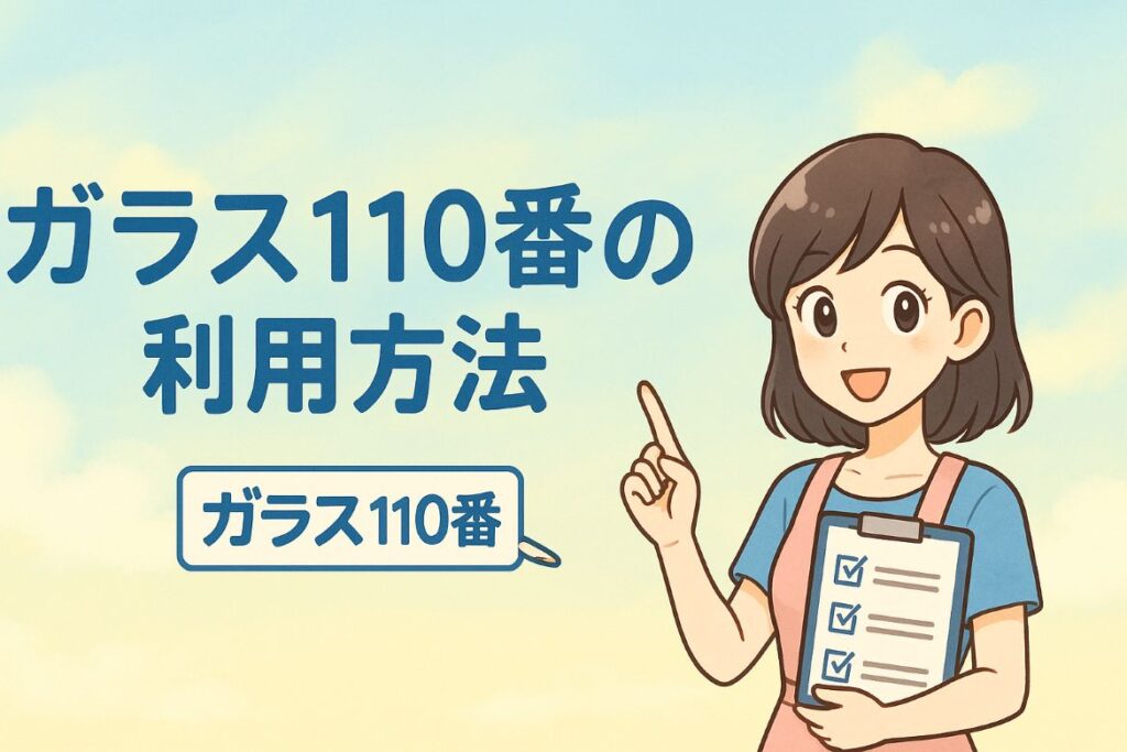 ガラス110番の利用方法はとても簡単